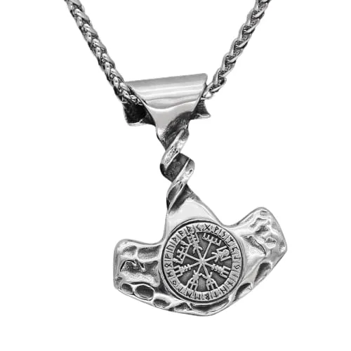Valhalla Vikings Necklaces Thor Hammer Necklace Vegvisir Runes