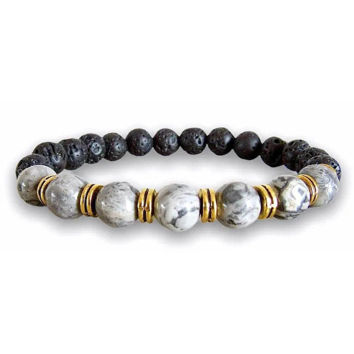 Zebra Jasper Bracelet and Lava Stone Magic Crystals Bracelets