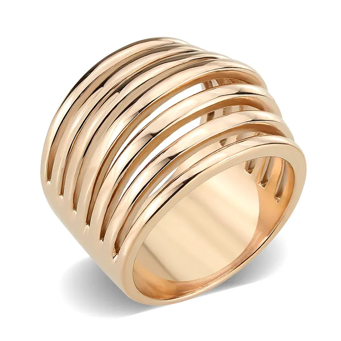 Alamode Rings TK3797 IP Rose GoldIon Plating Stainless Steel Ring with NoStone in No Stone
