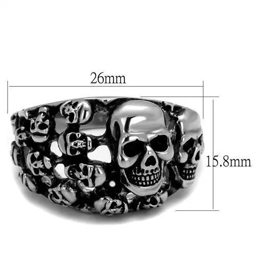 Alamode TK2332 High polished no plating Stainless Steel Ring with Epoxy in Jet Rings