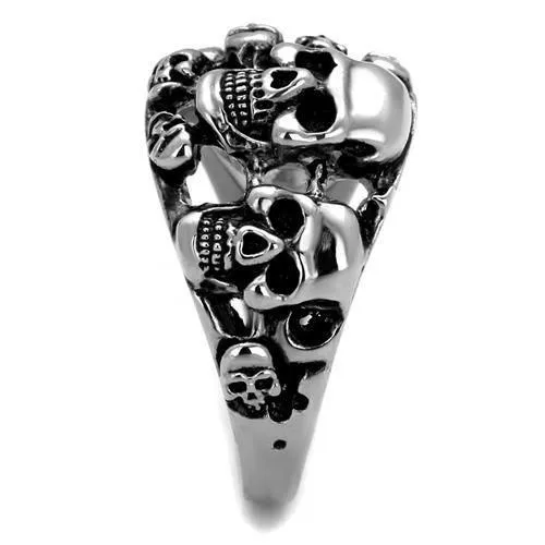 Alamode TK2332 High polished no plating Stainless Steel Ring with Epoxy in Jet Rings