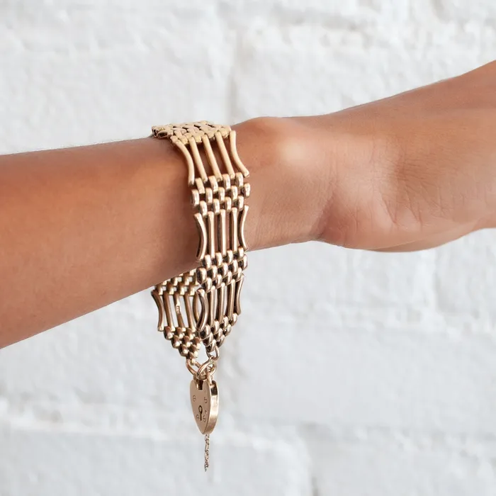 Antique Vintage Jewelry Bracelets Sweetheart Gate Bracelet