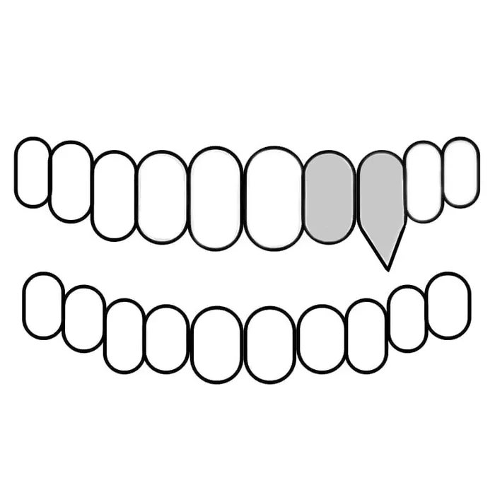 Bling Cartel 925 Silver Two Side Teeth Open Face Vampire Fangs CZ Double Caps Rings