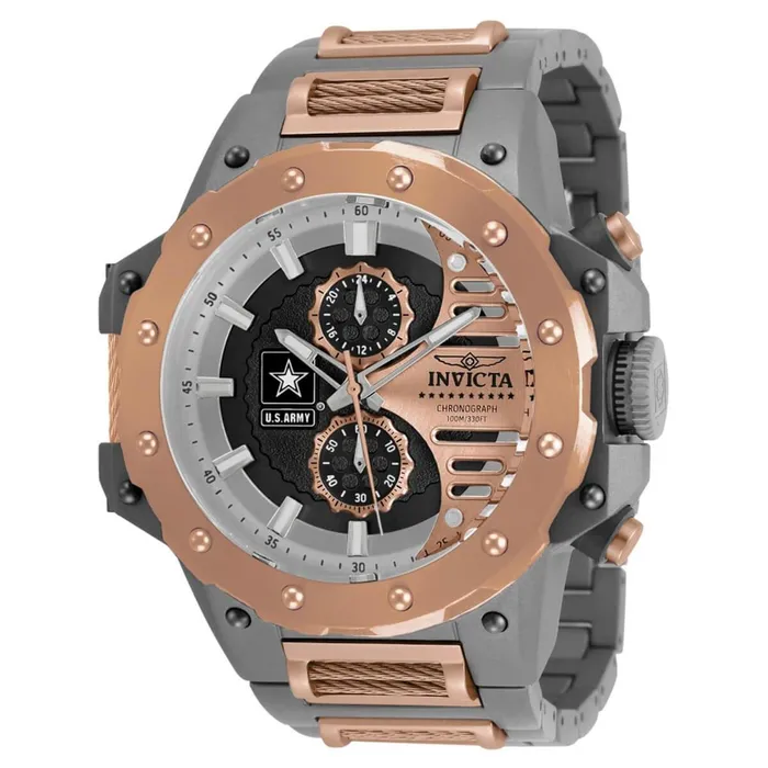 Bracelets Invicta Invicta Mens Chronograph Watch US Army Quartz Titanium Bracelet 32989
