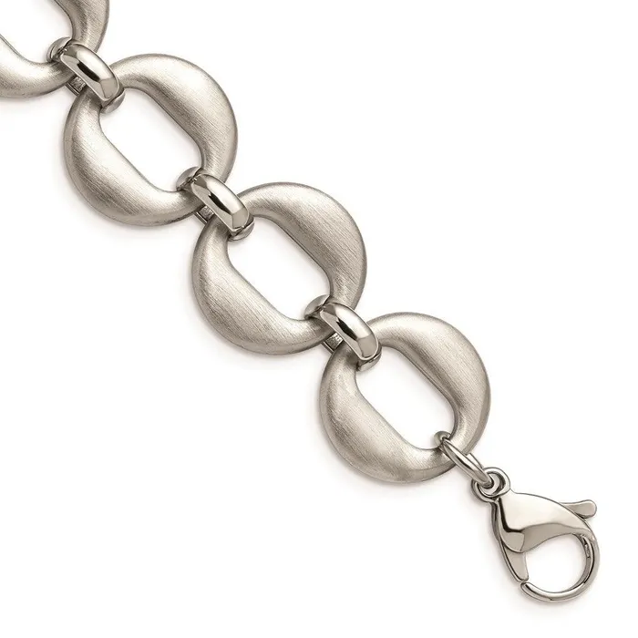 Chisel Bracelets Stainless Steel Polished and Brushed w7in ext Bracelet