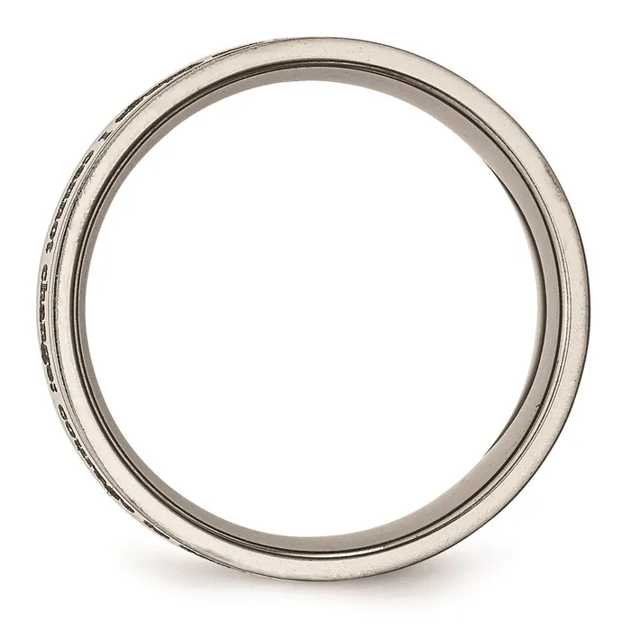 Chisel Titanium Flat 8mm Laser Design Polished Band TB3G Rings Chisel Titanium Flat 8mm Laser Design Polished Band TB3G Rings