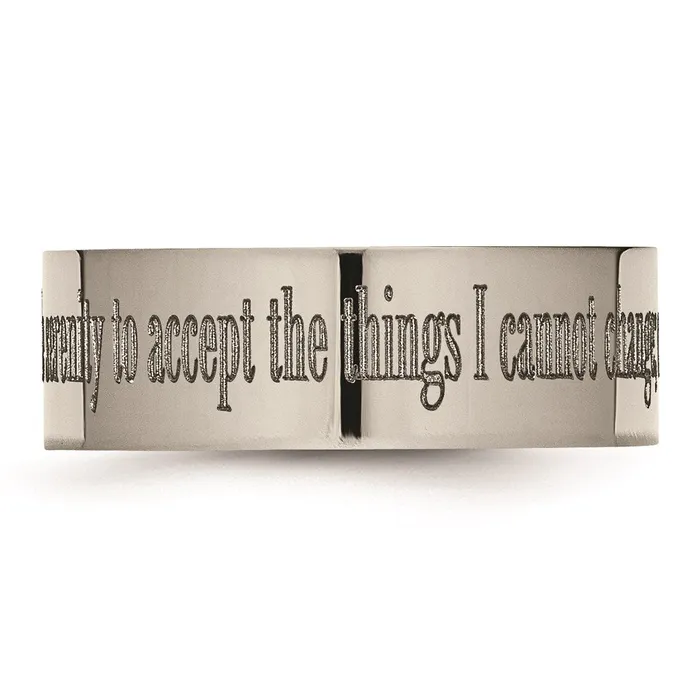 Chisel Titanium Flat 8mm Laser Design Polished Band TB3G Rings Chisel Titanium Flat 8mm Laser Design Polished Band TB3G Rings