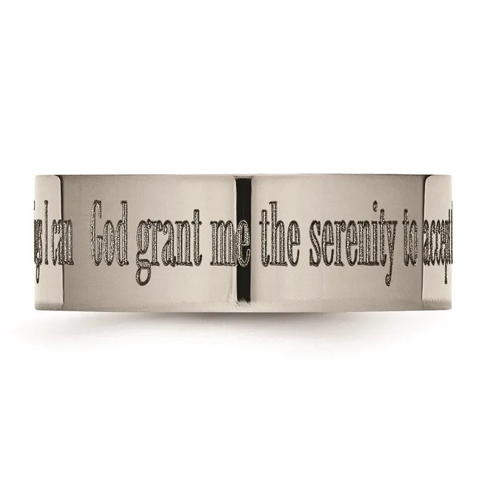 Chisel Titanium Flat 8mm Laser Design Polished Band TB3G Rings Chisel Titanium Flat 8mm Laser Design Polished Band TB3G Rings