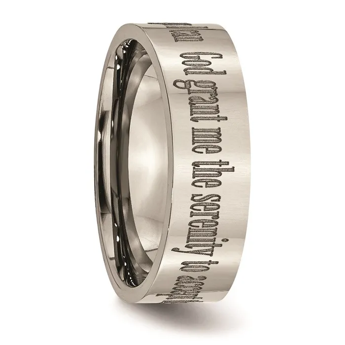 Chisel Titanium Flat 8mm Laser Design Polished Band TB3G Rings Chisel Titanium Flat 8mm Laser Design Polished Band TB3G Rings