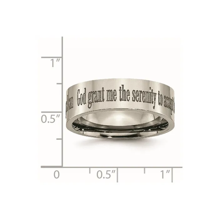 Chisel Titanium Flat 8mm Laser Design Polished Band TB3G Rings Chisel Titanium Flat 8mm Laser Design Polished Band TB3G Rings