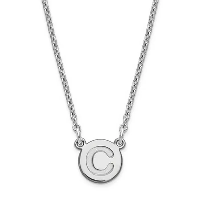 Necklaces deBebians Sterling Silver Tiny Circle Initial Pendant