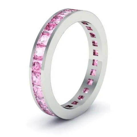 Pink Sapphire Eternity Anniversary Ring deBebians Rings