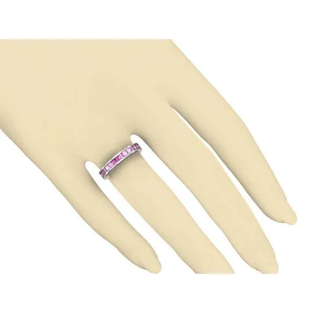 Pink Sapphire Eternity Anniversary Ring deBebians Rings