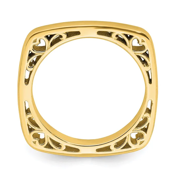 Rings Sterling Silver Stackable Expressions Polished Goldplated Square Ring QSK780 Stackable Expressions Rings Sterling Silver Stackable Expressions Polished Goldplated Square Ring QSK780 Stackable Expressions