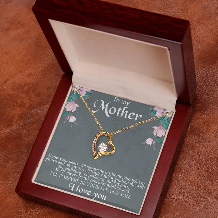 ShineOn Fulfillment Necklaces To My Mother From Son Message Card Heart Necklace