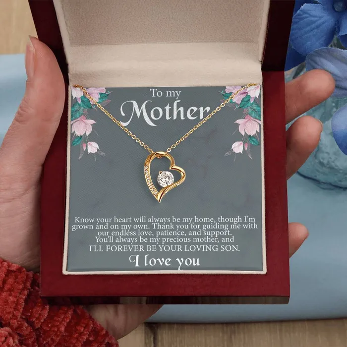 ShineOn Fulfillment Necklaces To My Mother From Son Message Card Heart Necklace