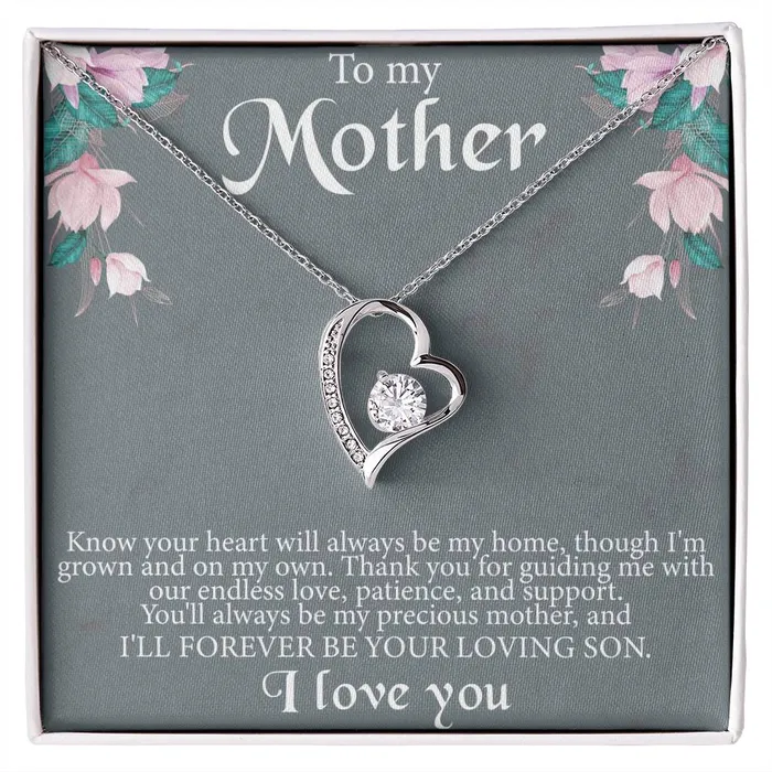 ShineOn Fulfillment Necklaces To My Mother From Son Message Card Heart Necklace