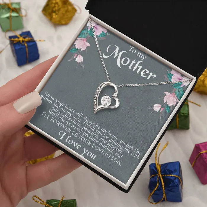 ShineOn Fulfillment Necklaces To My Mother From Son Message Card Heart Necklace