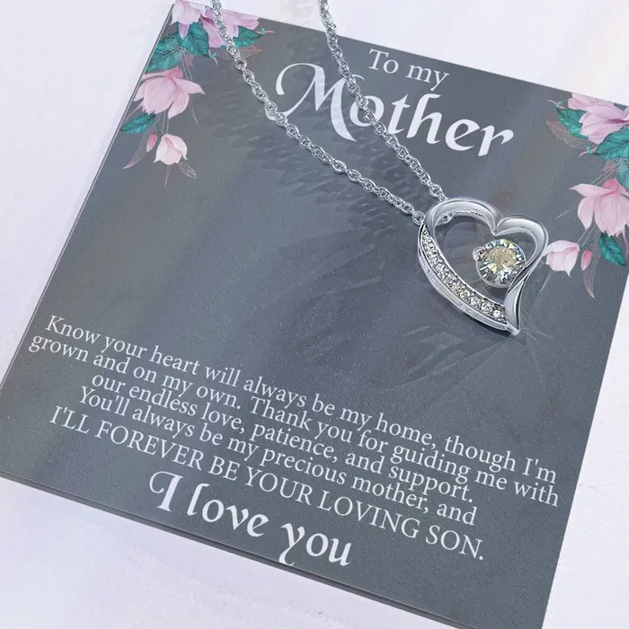 ShineOn Fulfillment Necklaces To My Mother From Son Message Card Heart Necklace