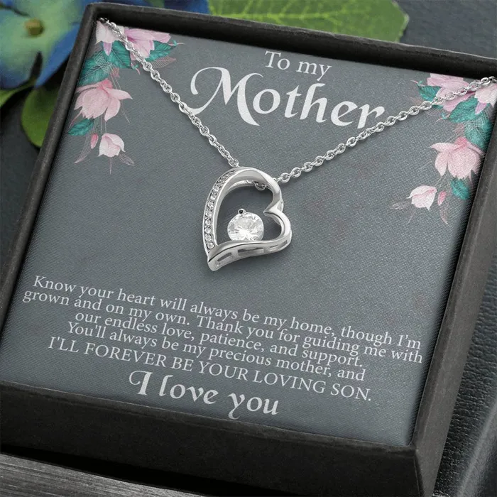 ShineOn Fulfillment Necklaces To My Mother From Son Message Card Heart Necklace