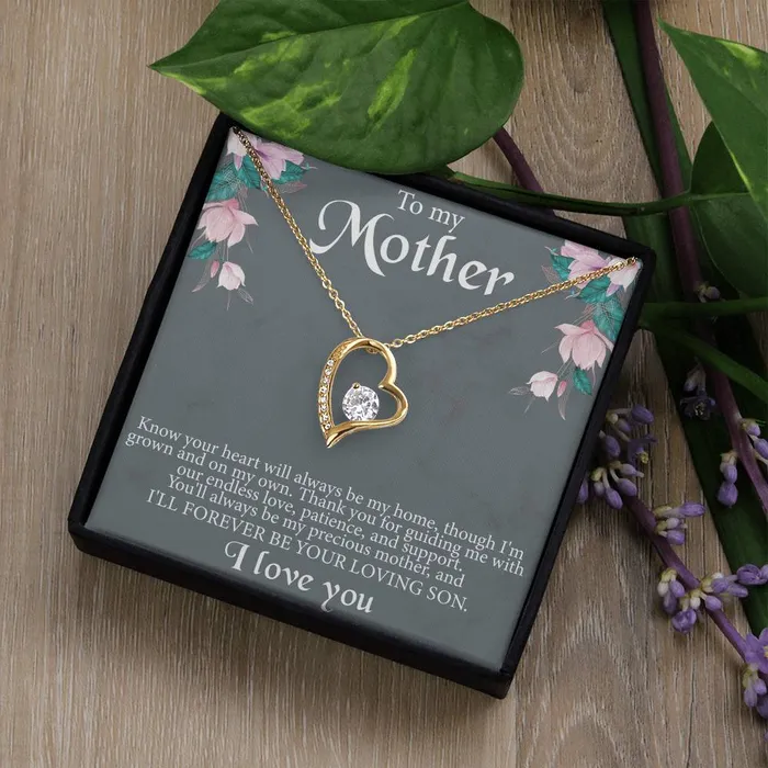 ShineOn Fulfillment Necklaces To My Mother From Son Message Card Heart Necklace