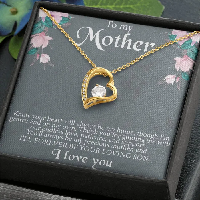 ShineOn Fulfillment Necklaces To My Mother From Son Message Card Heart Necklace