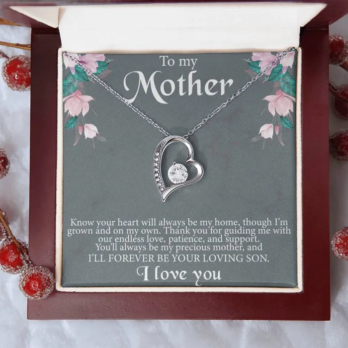 ShineOn Fulfillment Necklaces To My Mother From Son Message Card Heart Necklace