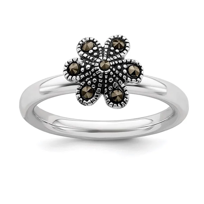 Stackable Expressions Rings Sterling Silver Stackable Expressions Marcasite Scalloped Ring QSK818 Stackable Expressions Rings Sterling Silver Stackable Expressions Marcasite Scalloped Ring QSK818