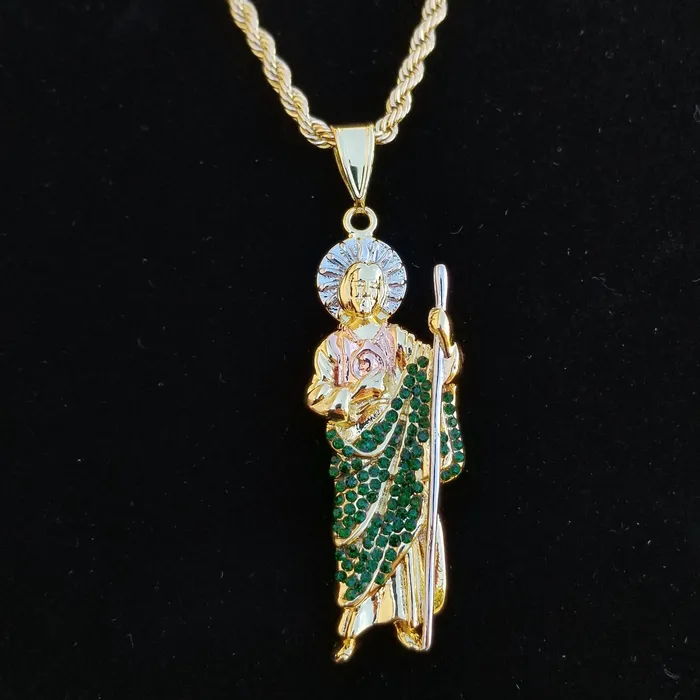 VVS Jewelry Necklaces Diamond Iced San Judas Pendant Chain