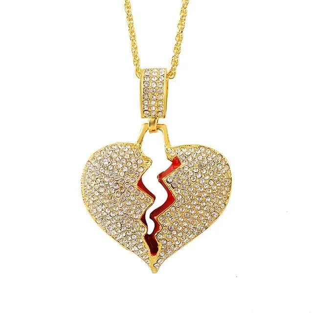 VVS Jewelry Necklaces VVS Jewelry Broken Heart Pendant
