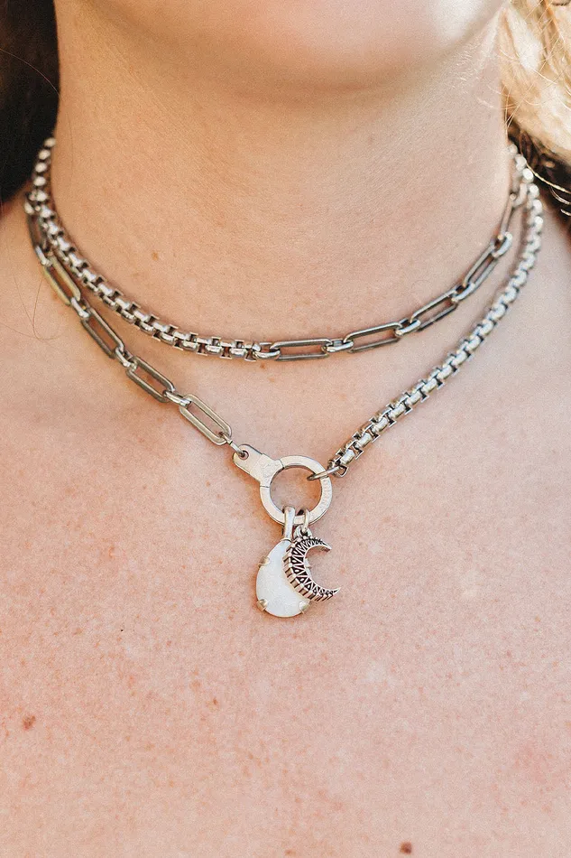 Air Anchor Moon and Back Necklace Set Necklaces