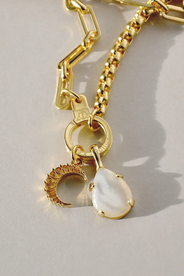Air Anchor Moon and Back Necklace Set Necklaces