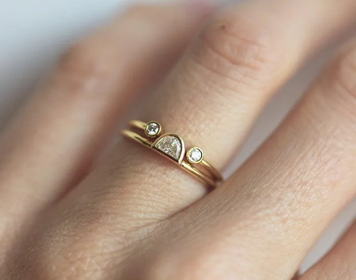 Capucinne Rings Delicate Open Diamond Ring Open Diamond Band