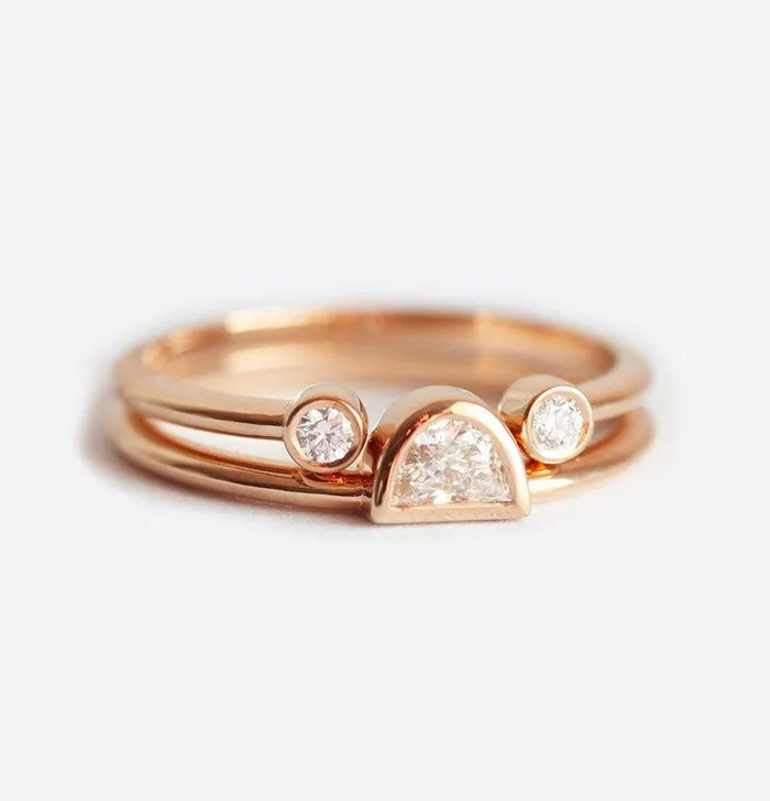 Capucinne Rings Delicate Open Diamond Ring Open Diamond Band