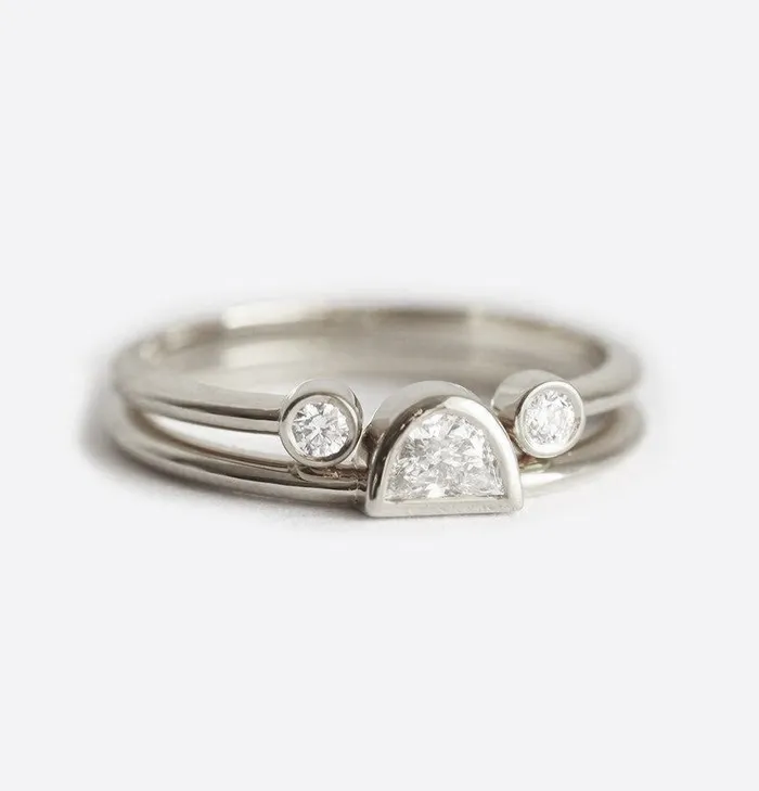 Capucinne Rings Delicate Open Diamond Ring Open Diamond Band