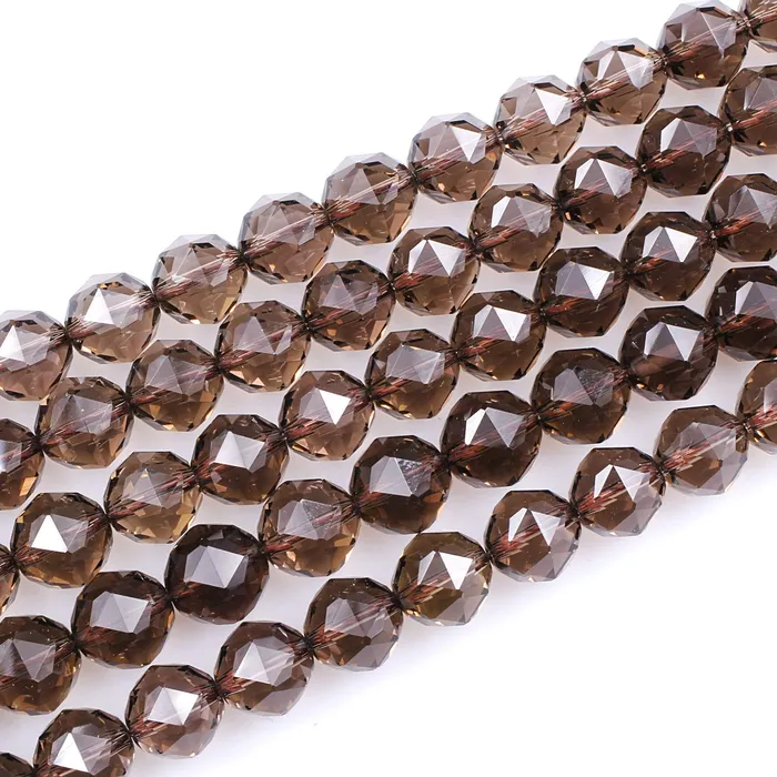 AAA Gem Grade Genuine Natural Smoky Quartz Beads Faceted 6mm 8mm 10mm 12mm 14mm Round Gemstone New Double Hearted Star Cut 16 Strand Intrinsic Trading Earrings