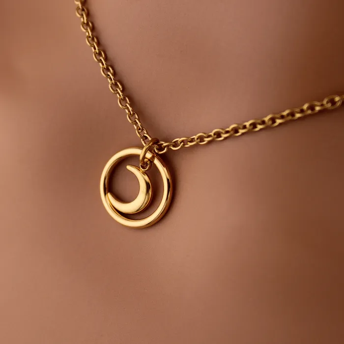 Captive Collars Rings Gold O Ring and Moon