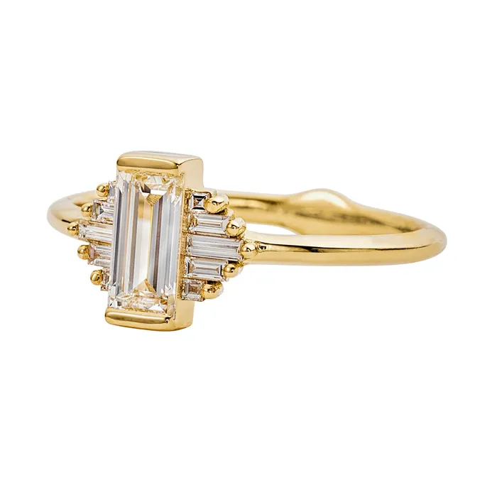 Classic Art Deco Engagement Ring with Baguette Cut Diamonds ARTEMER Rings