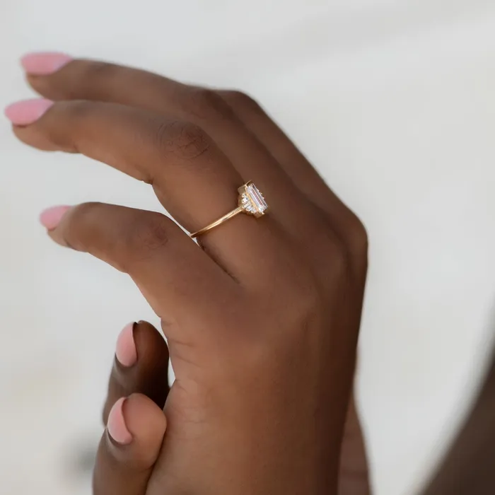 Classic Art Deco Engagement Ring with Baguette Cut Diamonds ARTEMER Rings