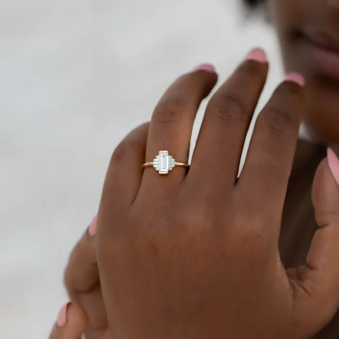 Classic Art Deco Engagement Ring with Baguette Cut Diamonds ARTEMER Rings