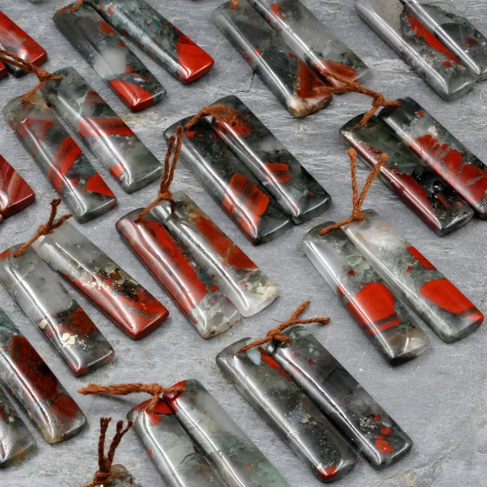 Earrings Intrinsic Trading Drilled Gemstone Earring Pair Natural African Bloodstone Matched Pair Long Rectangle Earring Beads Earrings Intrinsic Trading Drilled Gemstone Earring Pair Natural African Bloodstone Matched Pair Long Rectangle Earring Beads