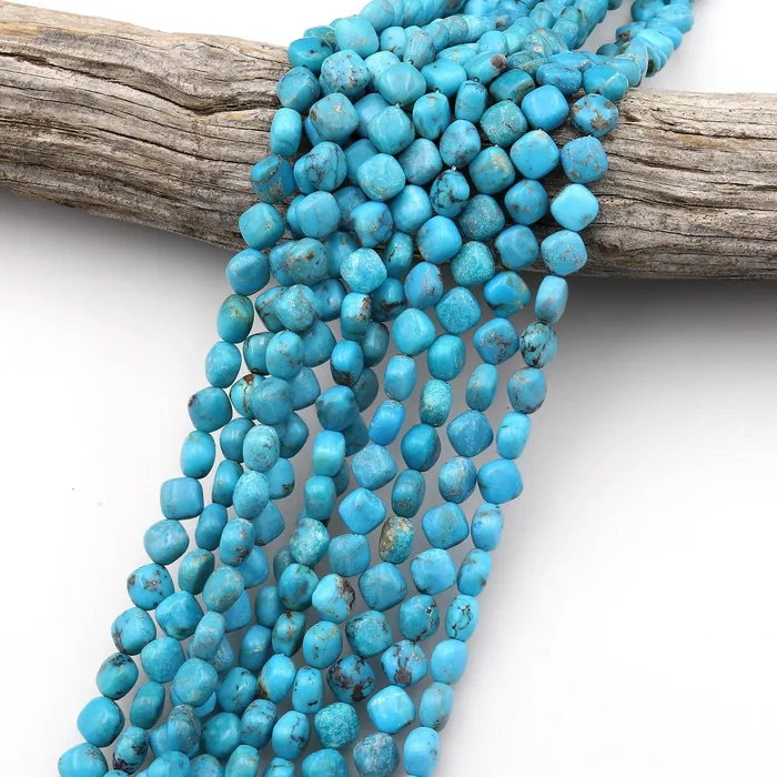 Earrings Intrinsic Trading Genuine Natural Blue Turquoise 6mm Diamond Kite Square Cushion Beads Good For Earrings 155 Strand