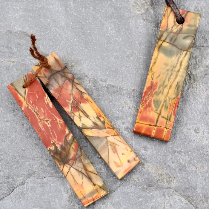 Earrings Intrinsic Trading Matching Set Gemstone Earring Pair with Pendant Red Creek Jasper Rectangle Pendant Modern Super Long Flat Rectangle Shape Earrings Intrinsic Trading Matching Set Gemstone Earring Pair with Pendant Red Creek Jasper Rectangle Pendant Modern Super Long Flat Rectangle Shape