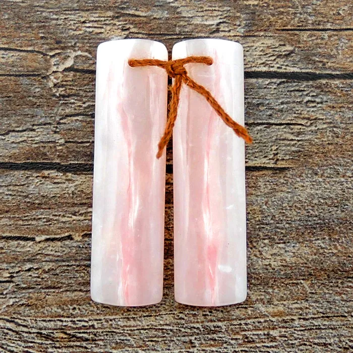 Earrings Intrinsic Trading Natural Peruvian Pink Opal Earring Pair Rectangle Gemstone Cabochon Cab Pair Drilled Matched Earring Stones