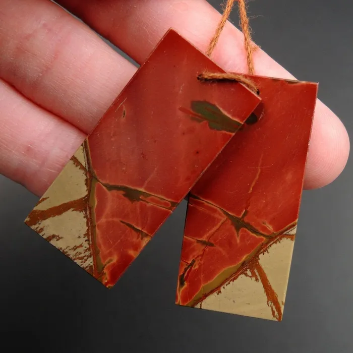 Earrings Intrinsic Trading Red Creek Jasper Earring Pair Flat Rectangle Cabochon Cab Pair Drilled Matched Earrings Natural Stone Bead Pair E2853 Earrings Intrinsic Trading Red Creek Jasper Earring Pair Flat Rectangle Cabochon Cab Pair Drilled Matched Earrings Natural Stone Bead Pair E2853