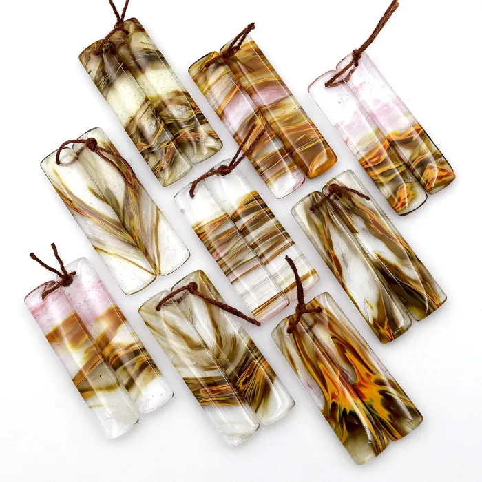 Intrinsic Trading Cherry Quartz Golden Swirls Earring Rectangle Drilled Matched Bead Pair Earrings