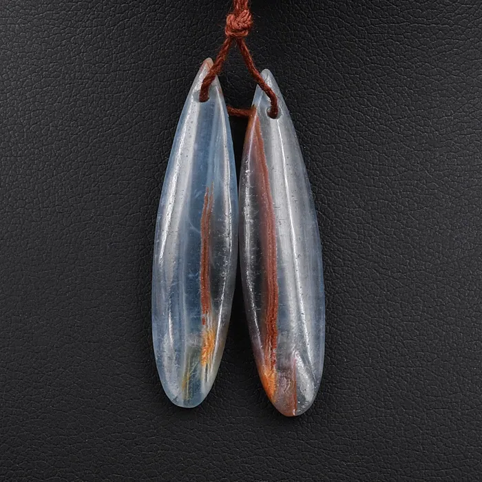 Intrinsic Trading Earrings Natural Argentina Lemurian Aquatine Blue Calcite Teardrop Earring Pairs Drilled Matched Earring Gemstone Beads
