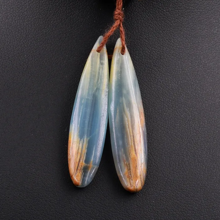 Intrinsic Trading Earrings Natural Argentina Lemurian Aquatine Blue Calcite Teardrop Earring Pairs Drilled Matched Earring Gemstone Beads