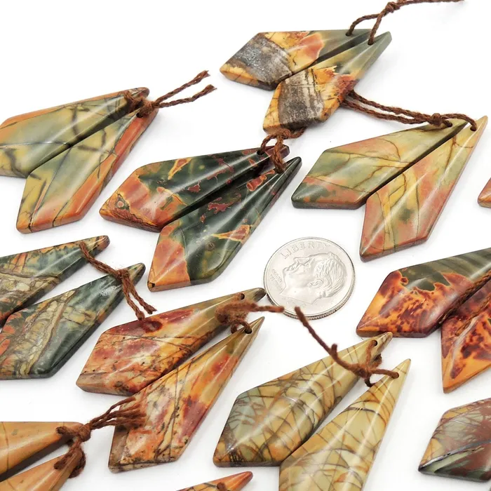 Intrinsic Trading Natural Red Creek Jasper Earring Pair Cabochon Drilled Modern Inverted Kite Shape Matched Gemstone Aka Multicolor Picasso Jasper Earrings Intrinsic Trading Natural Red Creek Jasper Earring Pair Cabochon Drilled Modern Inverted Kite Shape Matched Gemstone Aka Multicolor Picasso Jasper Earrings