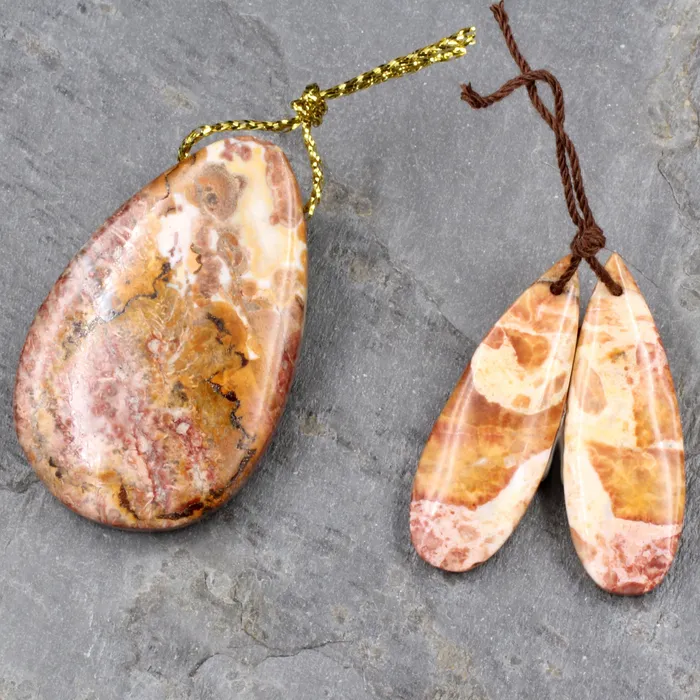 Matching Set Mexican Galaxy Jasper Earring Pair with Teardrop Pendant Intrinsic Trading Earrings Matching Set Mexican Galaxy Jasper Earring Pair with Teardrop Pendant Intrinsic Trading Earrings